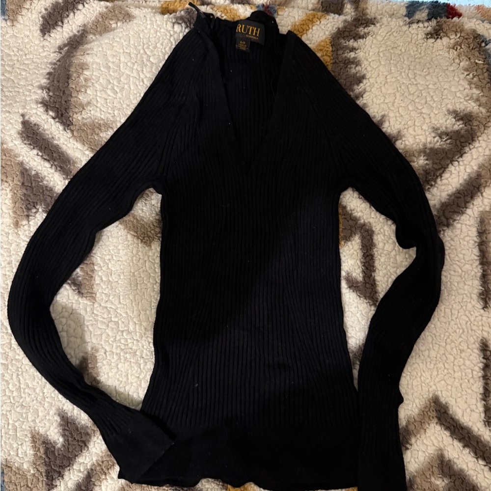 Truth Black V-Neck Women's Sweater